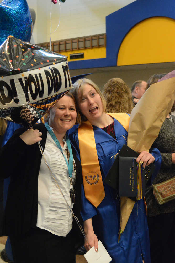 Homer High School graduate Tayler Franklin, right, poses for a photo with her mother, Starla Franklin, left.