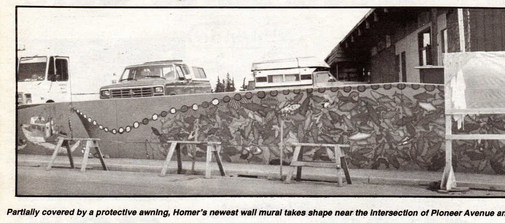 A photo from the July 25, 1991, Homer News shows the first Heath Street mural being painted.