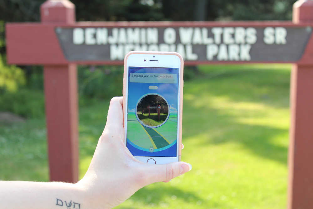 Ben Walters Memorial Park's sign is the location of a Pokestop in the newly launched game Pokemon Go. To collect items from a Pokestop, players must be within a small physical location surrounding the GPS marked Pokestop.