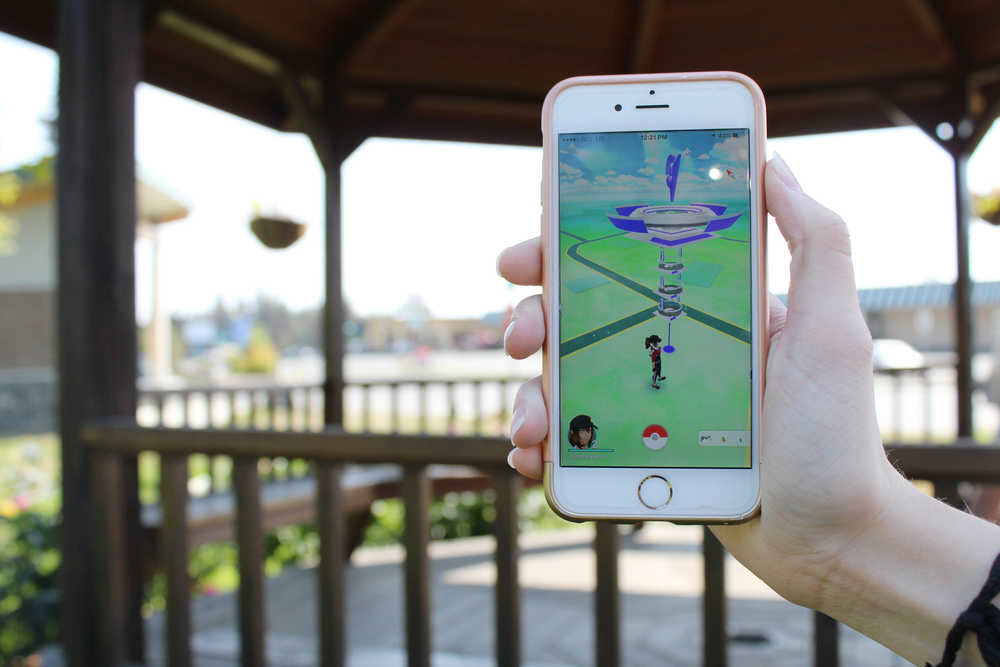 The gazebo at WKFL Park, located next to Homer Jeans, is a shady place to battle Pokemon at the gym placed there by Pokemon Go.