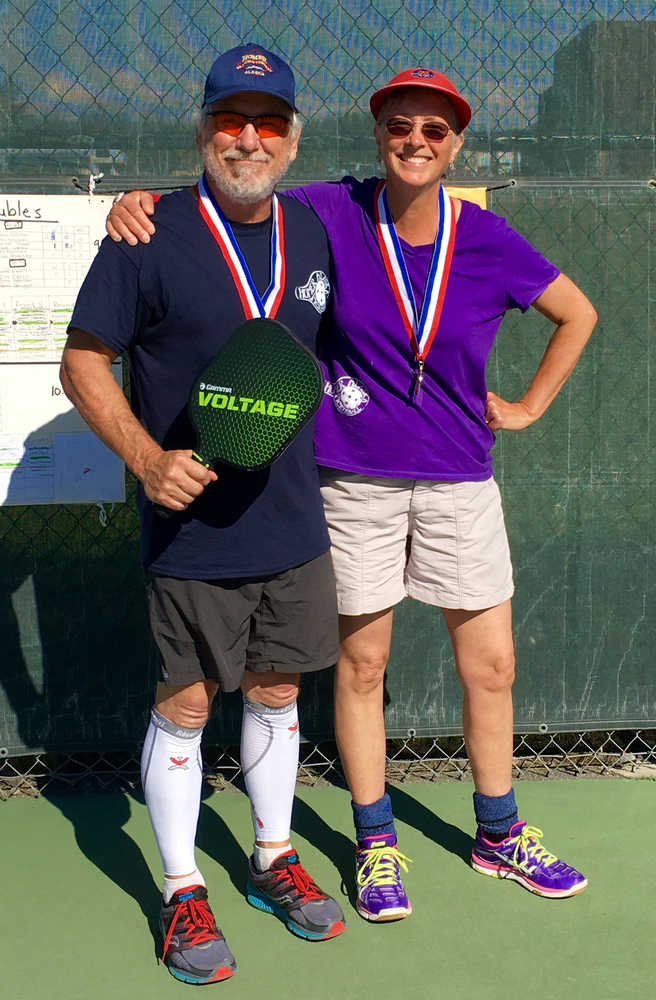 Paul Knight and Holly Van Pelt won gold in pickleball mixed doubles in the age 60-64 category at the Alaska Senior Games in Fairbanks Aug. 16-18. Van Pelt also won gold in women's doubles in the age 60-64 category with Janie Leask. Knight won gold in men's doubles in the age 60-64 category with Tim Renschler and bronze in the men's singles age 60-64 category.