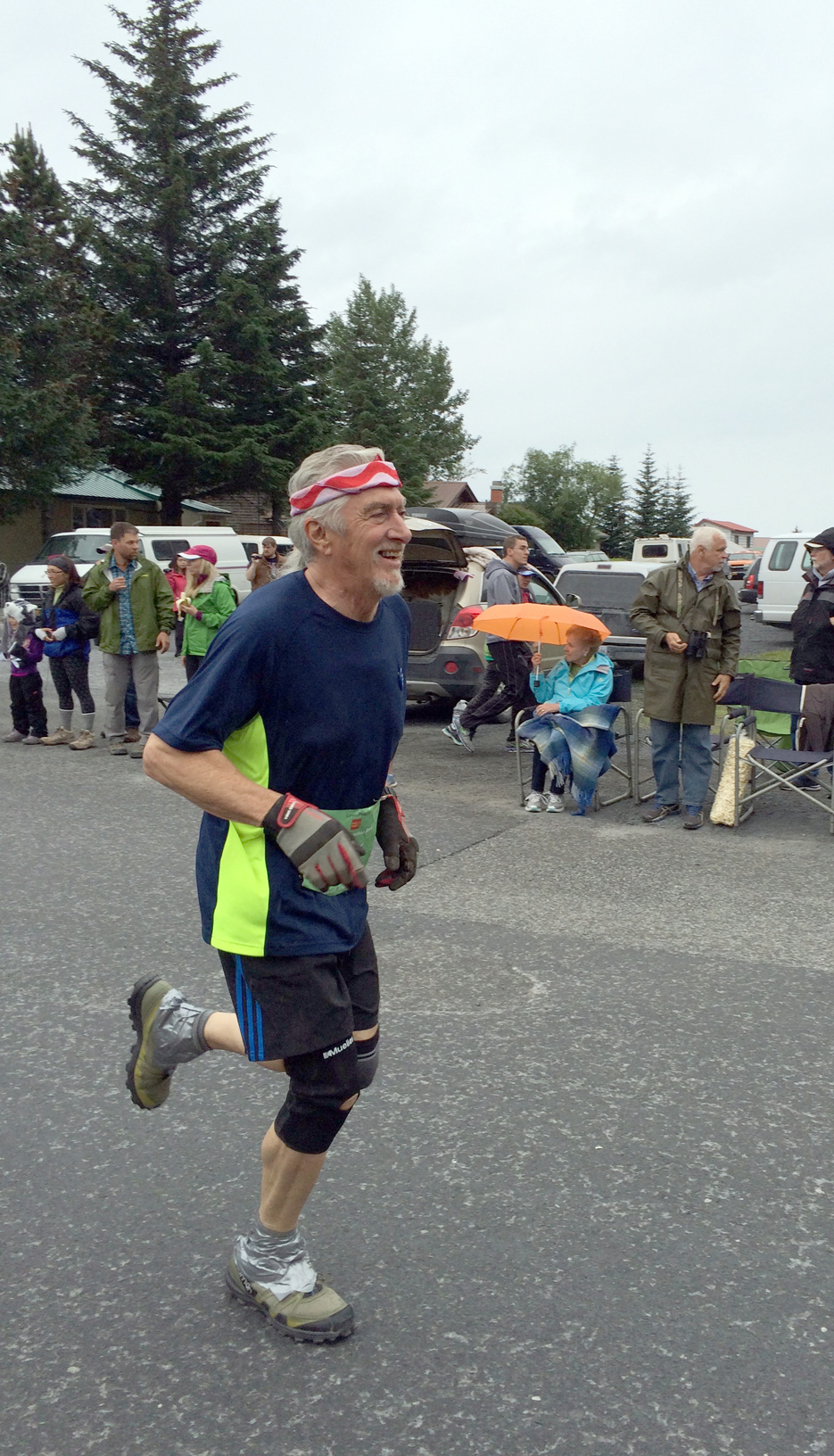 John Chapple III runs up Jefferson Street toward the base of the mountain in his first Mount Marathon race.