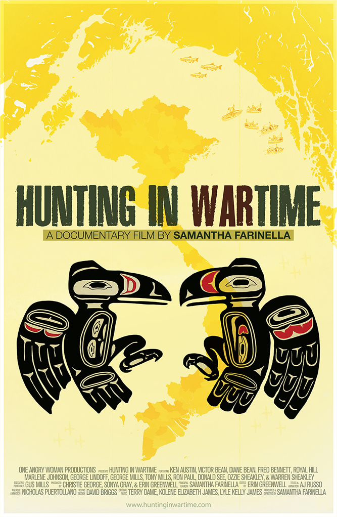 The poster for “Hunting in Wartime” juxtaposes Hoonah’s Tlingit heritage and the Vietnam experience.-Photo provided