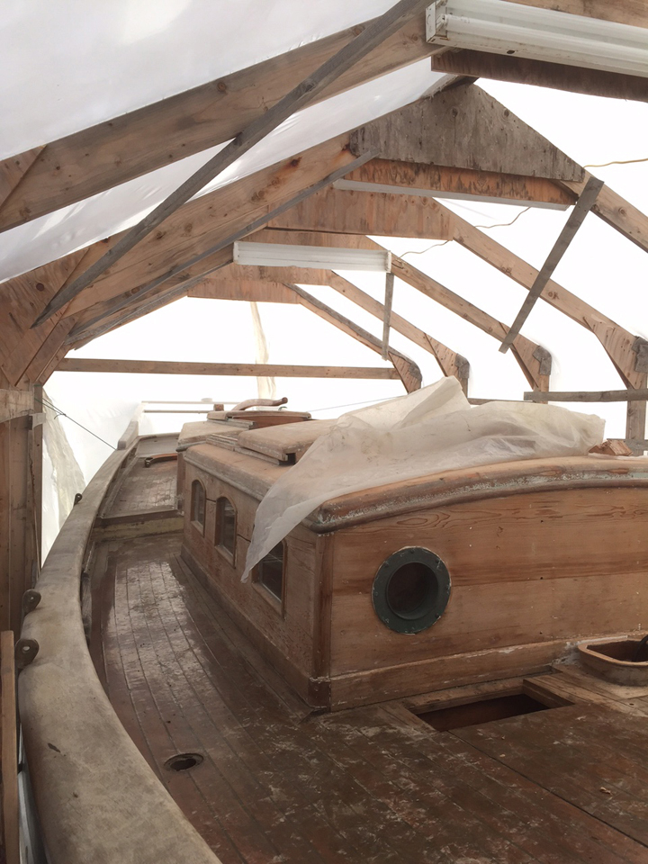 The Kachemak Bay Wooden Boat Society hopes to restore the 30-foot, ketch-rigged Baltic Trader, Indomita, to its former glory.-Photo by Aryn Young