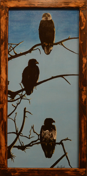 Tomich’s “Eagle Tree” is one of her door paintings.