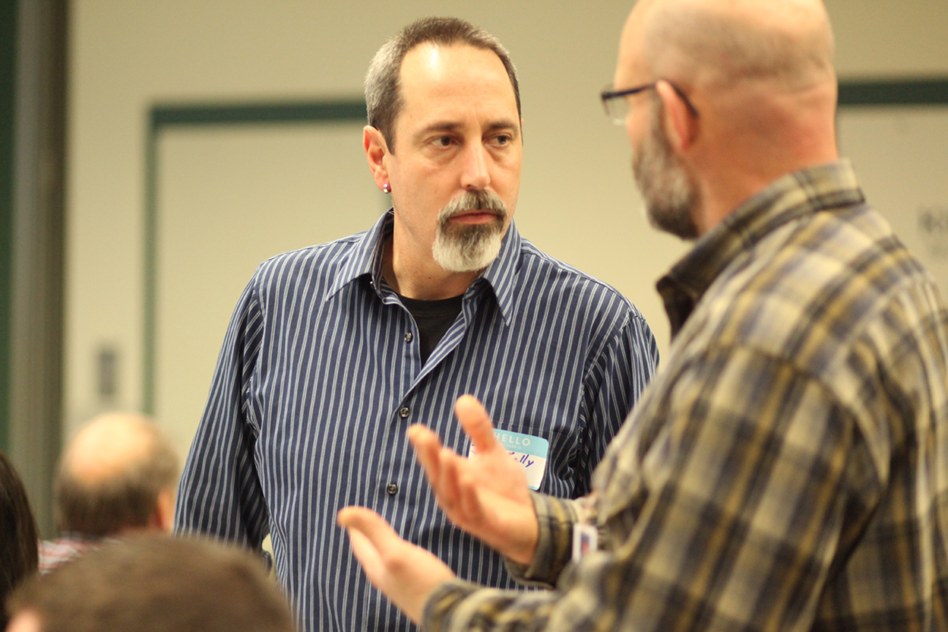 New Board of Education member John “Zen” Kelly spends his second day as District 9 representative at a meeting held by the school district that involved students, business owners, board members and school administrators.-Photo by Kelly Sullivan, Morris News Service - Alaska