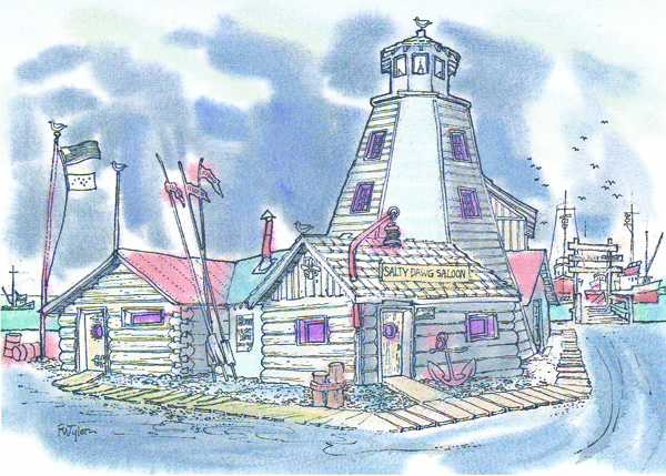 R.W. Tyler’s painting of the Salty Dawg is part of a series he did of local landmarks.-Image provided