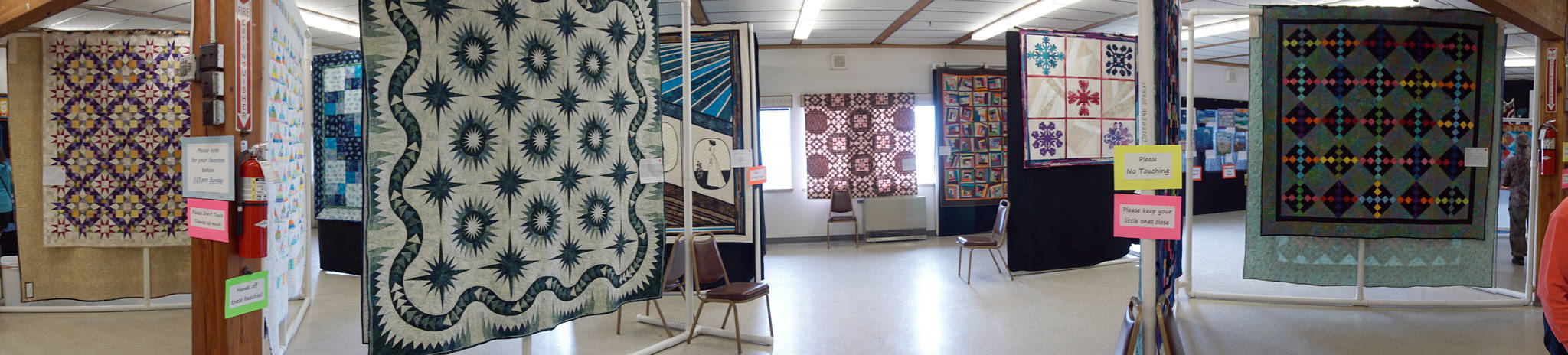 Quilts are displayed at the Homer Elks Lodge for the 33th annual Kachemak Bay Quilters Mother’s Day Quilt Show.
