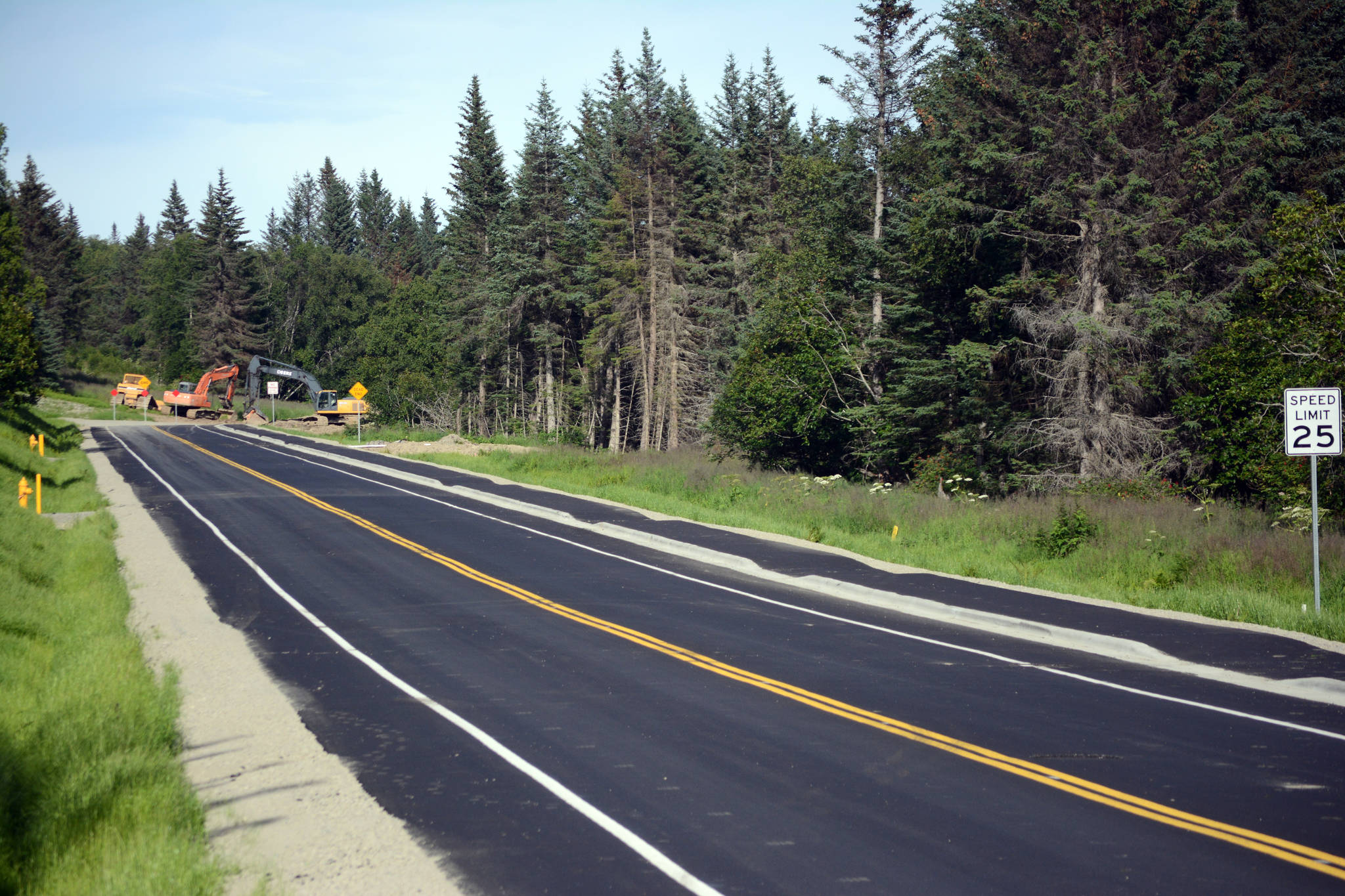 Paving, curbs and sidewalks are complete on Homer’s newest street, Eric Lane off West Hill Road. (Michael Armstrong/Homer News)