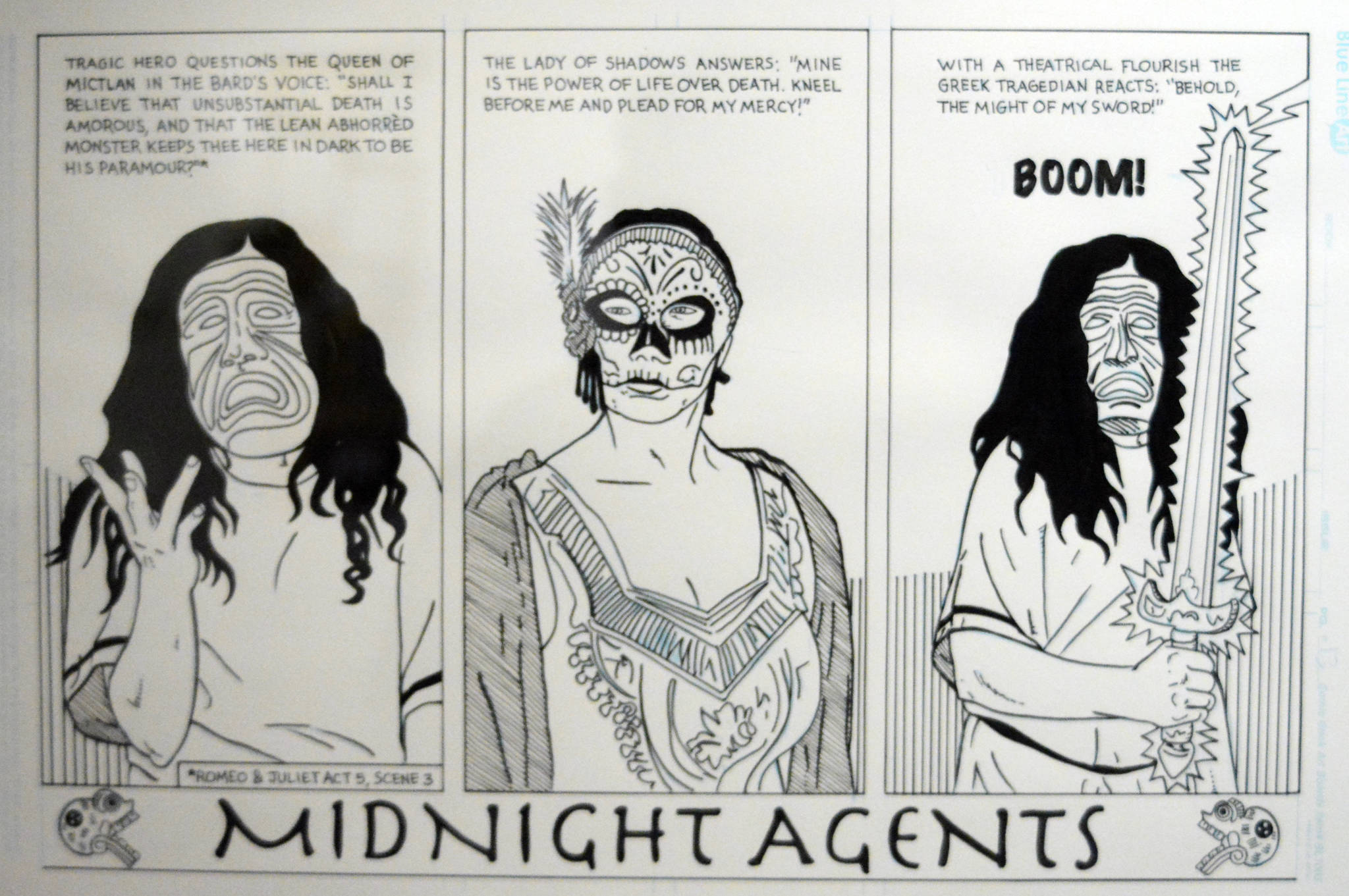 A panel from Brian Payne’s “Midnight Agents.” (Photo by Michael Armstrong, Homer News)