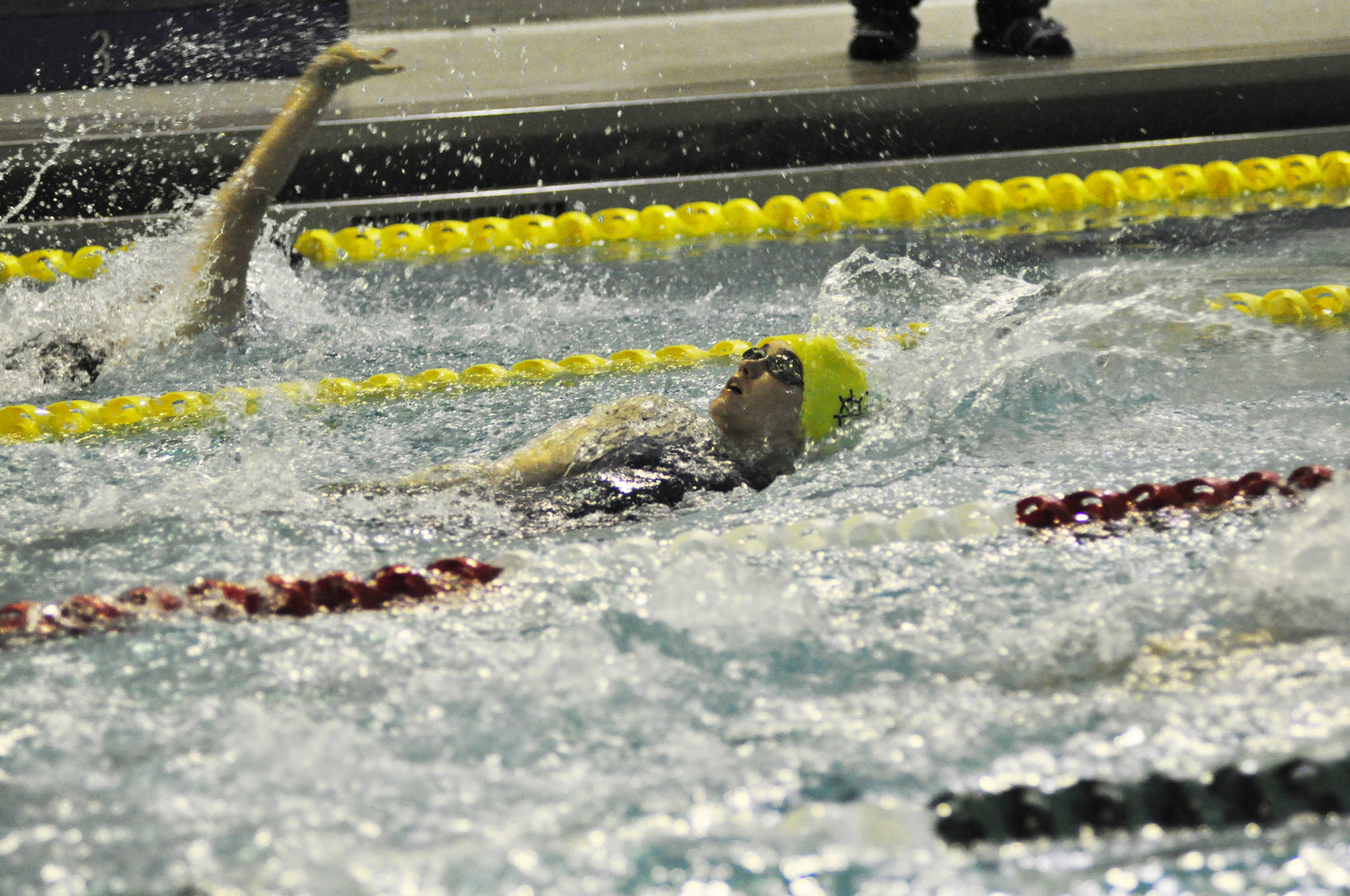 Senior Mariner swimmer Chloe Bechtol competes in the Region III Swimming and Diving Championships held Friday and Saturday, Oct. 27-28, 2017 in Palmer, Alaska. (Photo submitted)