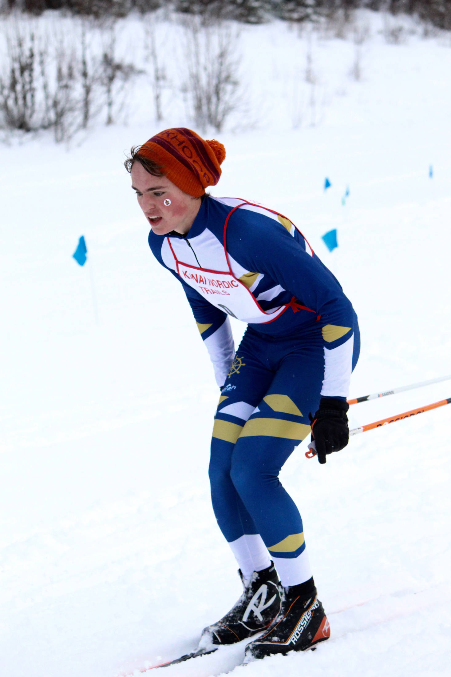 Homer’s Denver Waclawski traverses a course at Tsalteshi Trails during the Tsalteshi Classic Invitational on Tuesday, Dec. 5, 2017 in Soldotna, Alaska. Five of Homer’s 10 skiers were awarded ribbons during the impromptu meet. (Photo by Jessie Fabich)