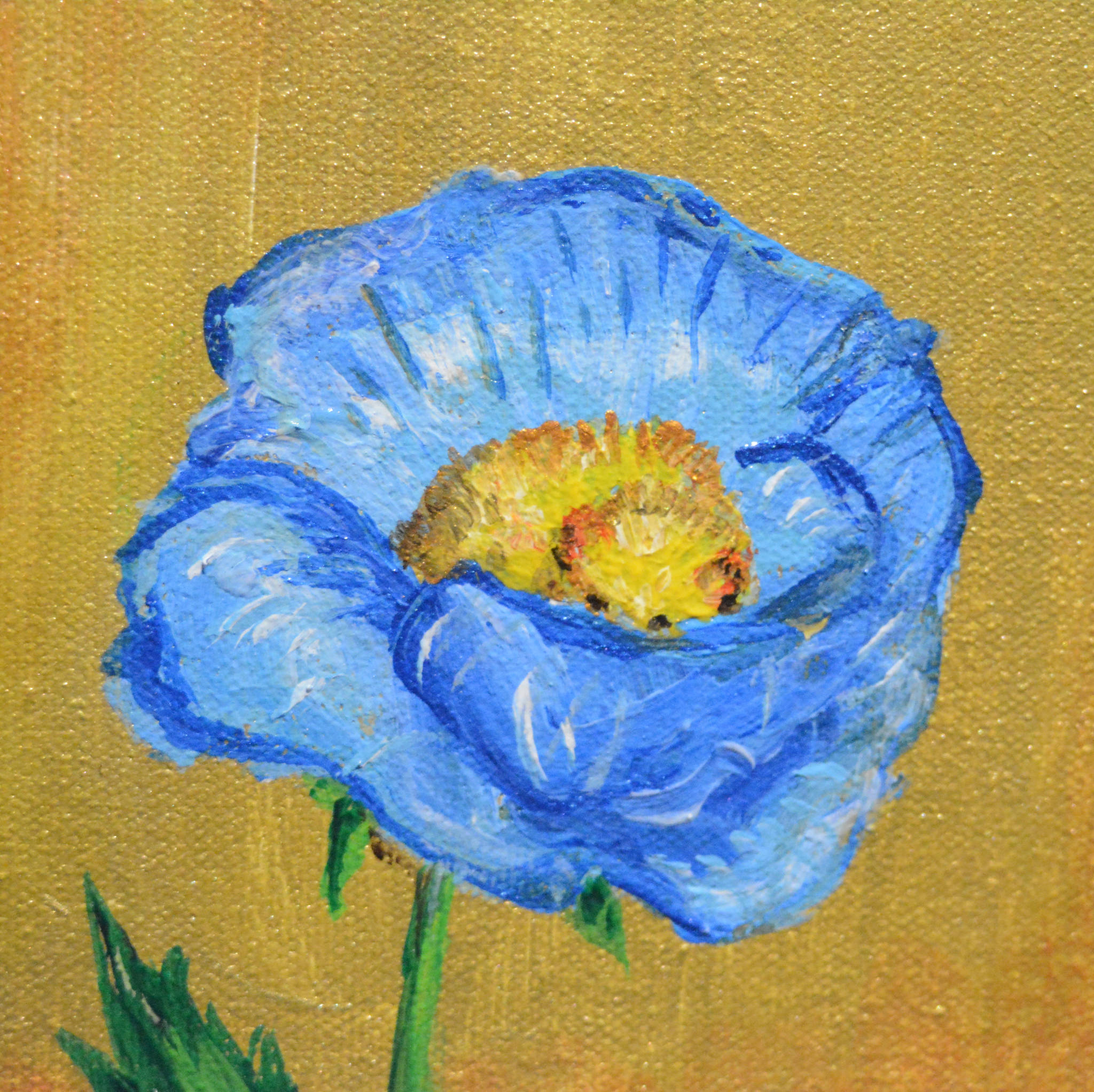 A close-up of one of Homer artist Julianne Tomich’s paintings from her show, “Bears in Flowers,” at Grace Ridge Brewery.
