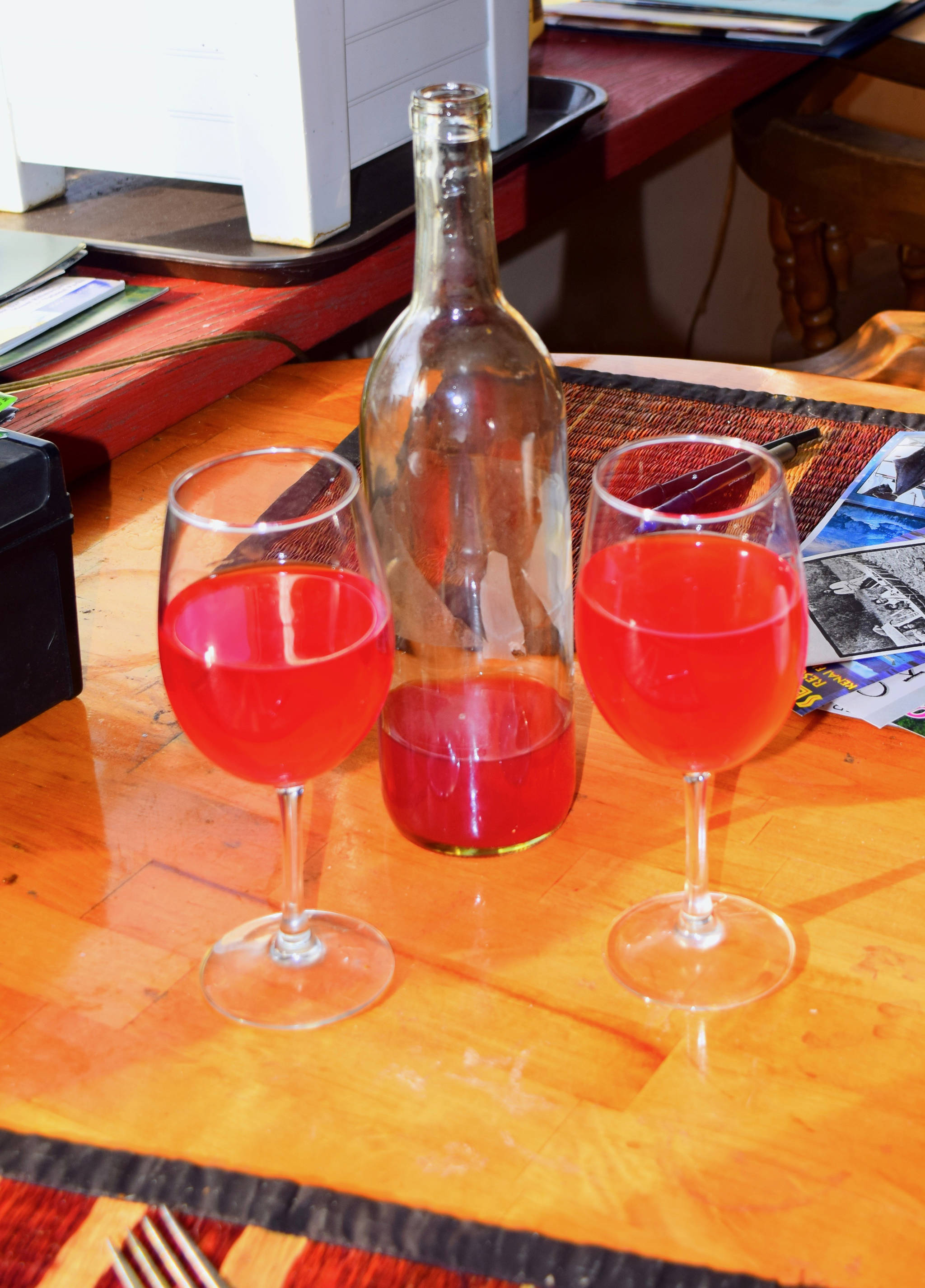 Birch syrup mixed with raspberry juice makes a wine. (Photo by Jennifer Tarnacki)