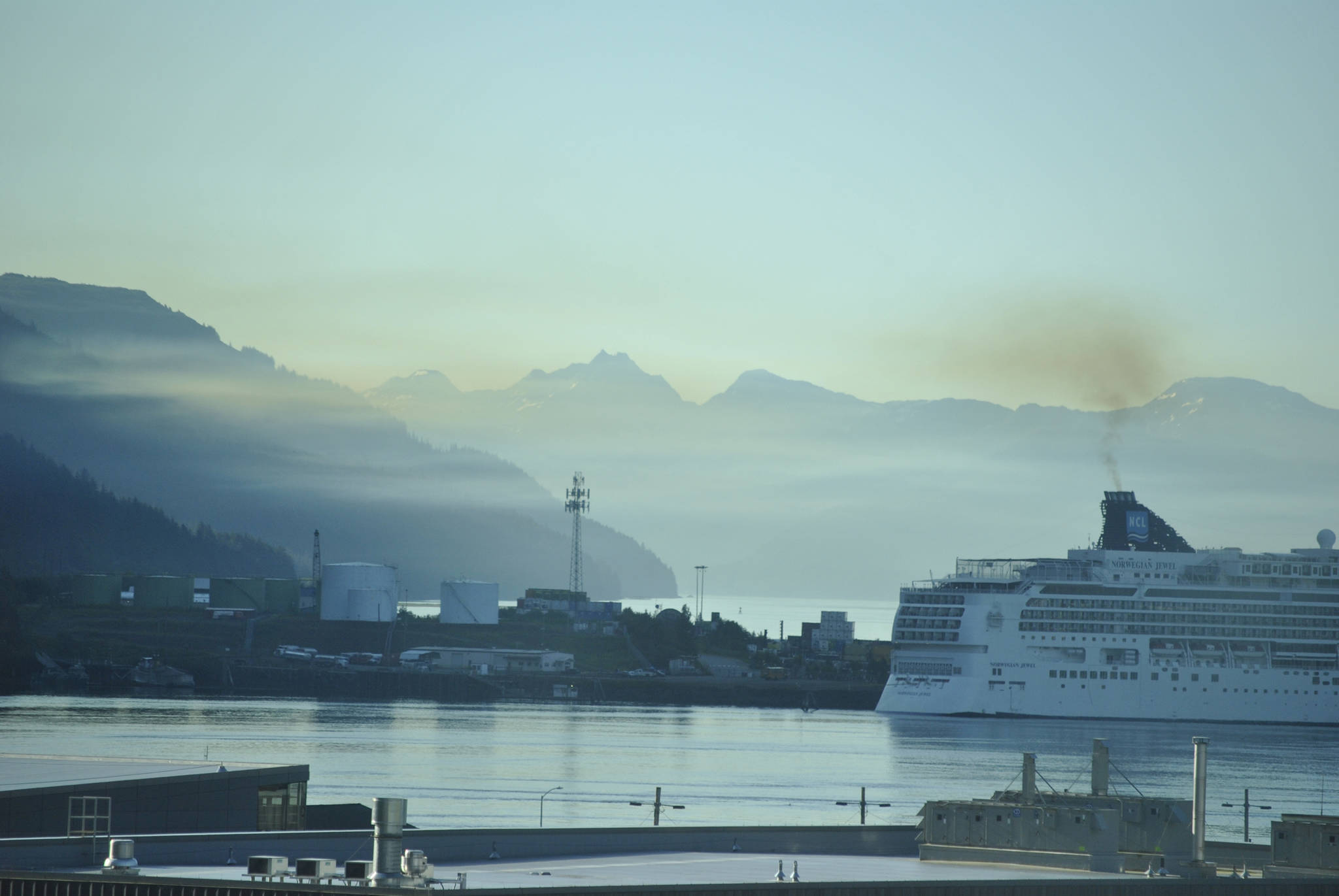 <span class="neFMT neFMT_PhotoCredit">Photo courtesy Eric Adam</span>                                Emissions from cruise ships cloud up the Gastineau Channel on July 5.