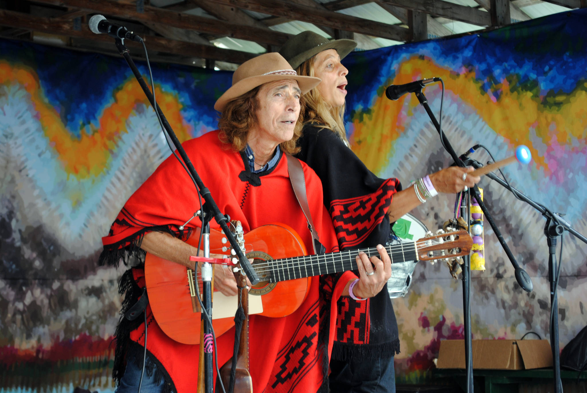 Musical duo Rio Samaya play on the River Stage during the 2017 Salmonfest in Ninilchik on Friday, Aug. 4. The three-day music festival concludes on Sunday night. (Photo by Kat Sorensen/Peninsula Clarion)