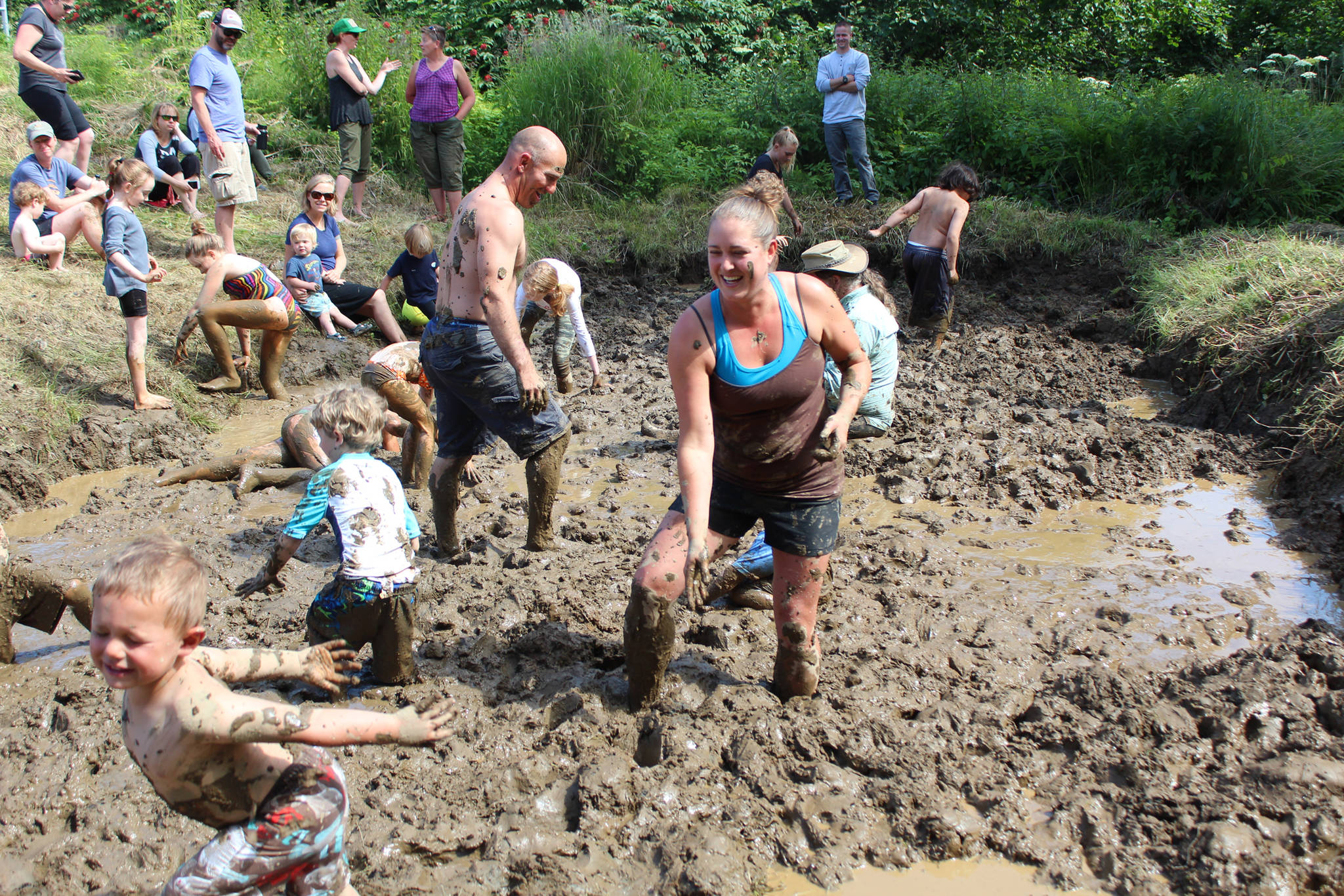 Kids let loose with their parents in annual Mud Games