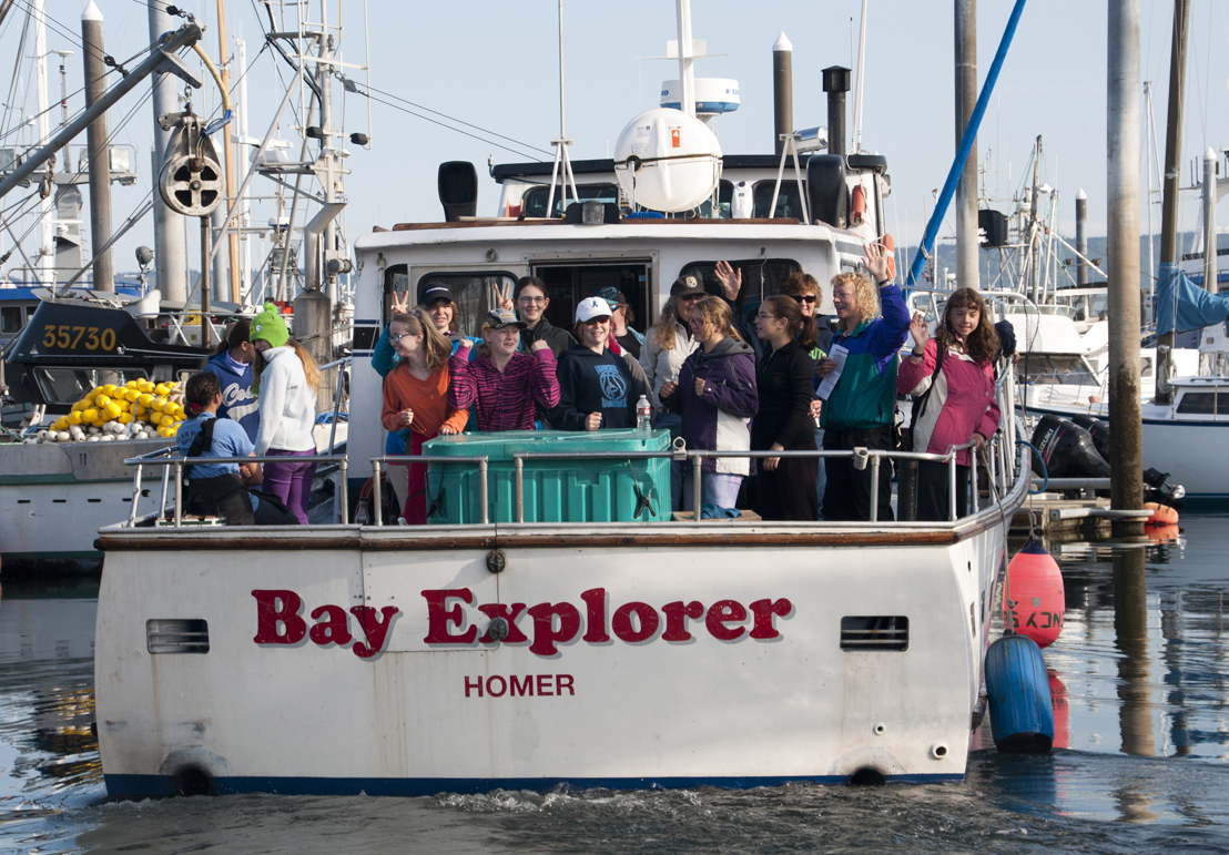 A group of local Girl Scouts depart Homer Harbor for a visit to the Alaska Maritime National Wildlife Refuge and Lake Clark National Park.-Photo provided