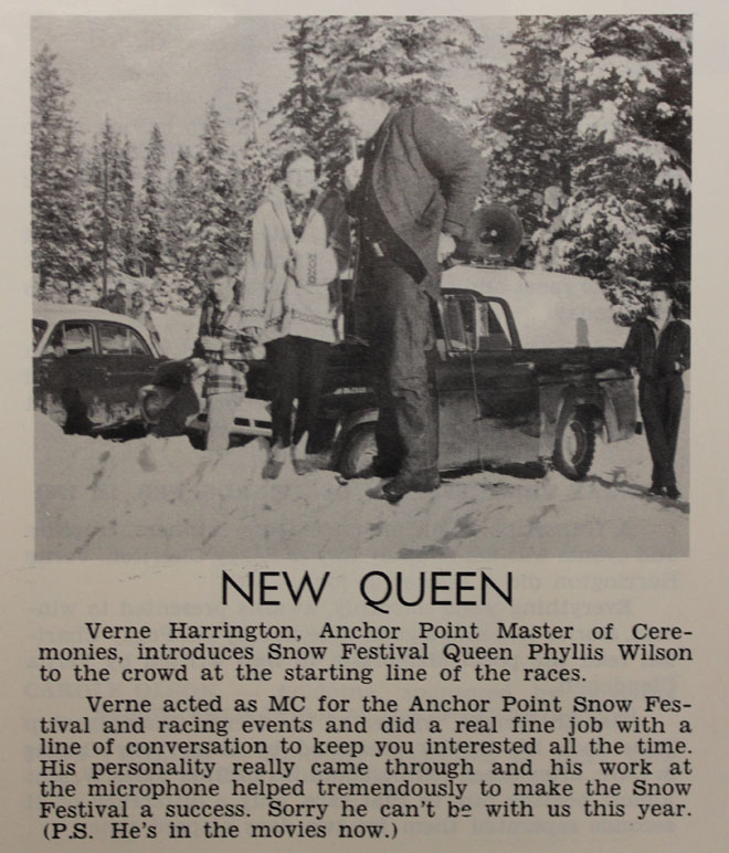 From Anchor Point Snow Festival program, second edition, 1962; courtesy of Stan Harrington.