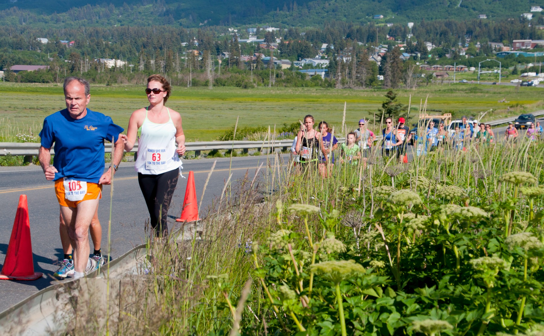 Runners traverse the Homer Spit during the 2014 Spit Run. Registration for the 2016 race is open.-Homer News file photo