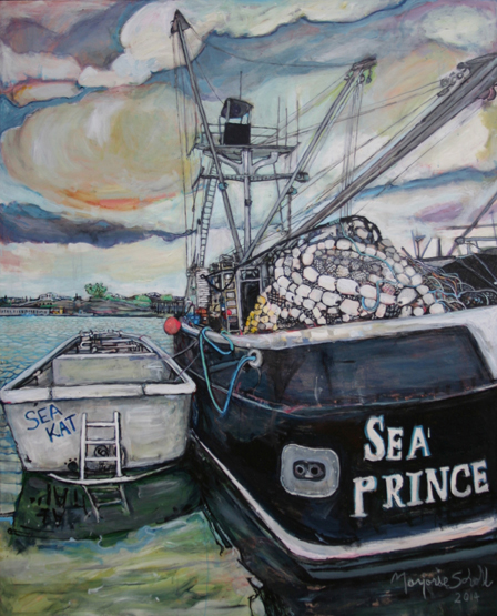 Marjorie Scholl’s “Heavy Metal” paintings range from trucks to boats.-Photo provided