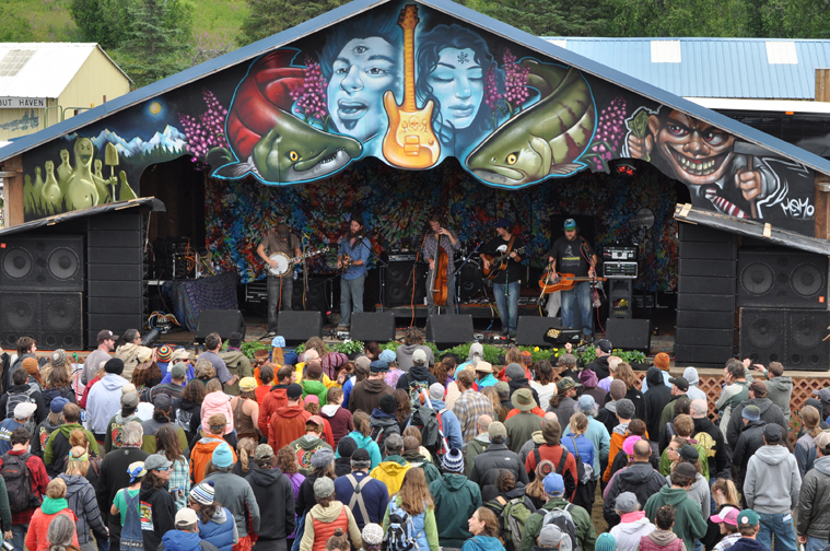 Greensky Bluegrass performs at Salmonstock 2012. The three-day festival starts Friday at the Kenai Peninsula Fairgrounds in Ninilchik.-Photo by Tim Steinberg for Salmonstock