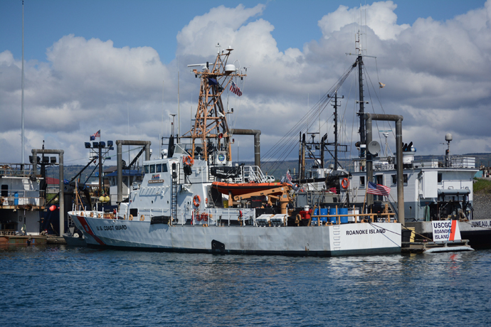 The U.S. Coast Guard Cutter Roanoke Island is moored at the Homer Harbor last Tuesday. Commissioned in 1992, the 110-foot Island Class cutter will be decomissioned this month. A farewell ceremony is at 10 a.m. today at the Homer Elks Lodge.-Michael Armstrong, Homer News