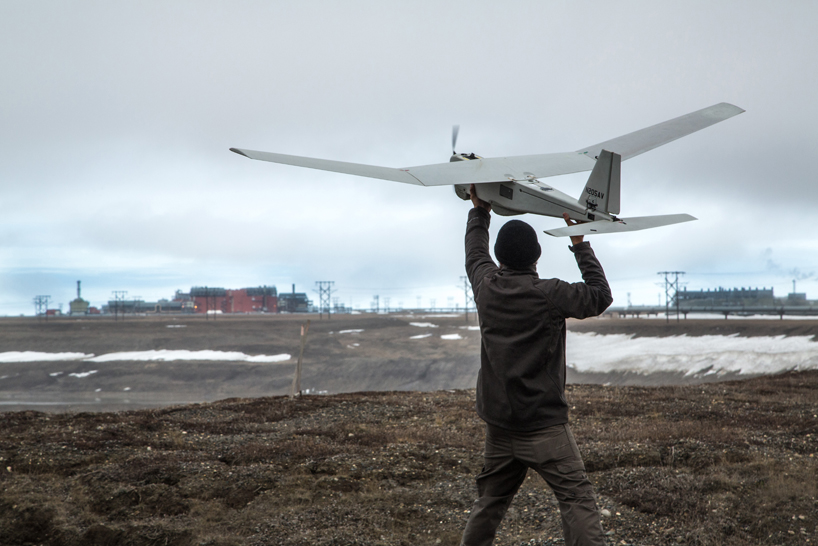 In this photo taken June 7 and released by BP Alaska, Unmanned Aerial System (UAS) technology using an AeroVironment Puma drone is given a pre-flight checkout in preparation for flights by BP at its Prudhoe Bay operations. -Photo provided
