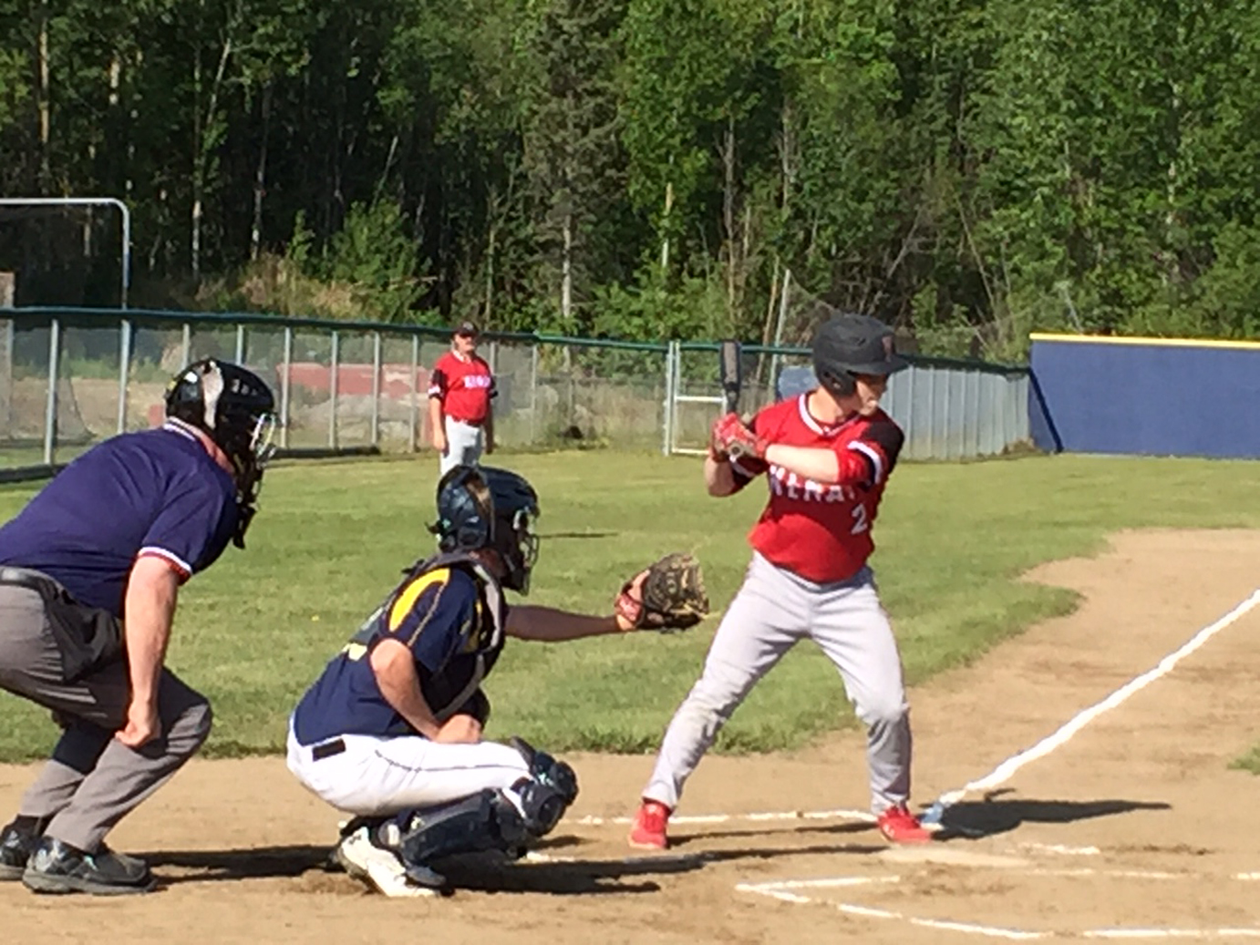 Mariner Greg Smith catches during the game against Kenai at Regions. After defeating the Kardinals twice during conference play, Homer fell to Kenai, 10-7.
