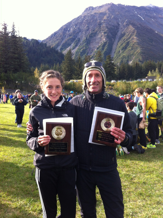 Mariner XC runner Megan Pitzman is named Region III 3A Runner of the Year and Head Coach Bill Steyer is named Region III 3A Coach of the Year at Regions in Seward on Sept. 28.-Photo by Stephanie Pitzman