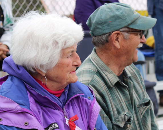 Gert and Floyd Seekins are recognized for being faithful fans.-Photo by McKibben Jackinsky, Homer News