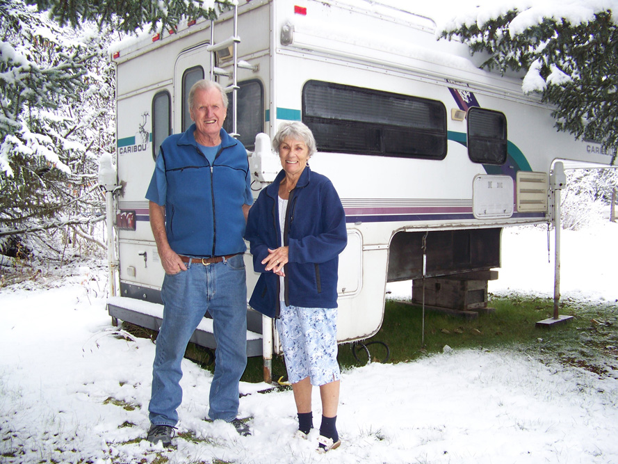 Since storms eroded the bluff near their Anchor Point home, Gary and Grace Stevenson have been spending nights when it rains in their camper. The couple plans to move their two-story home away from the bluff in the spring.