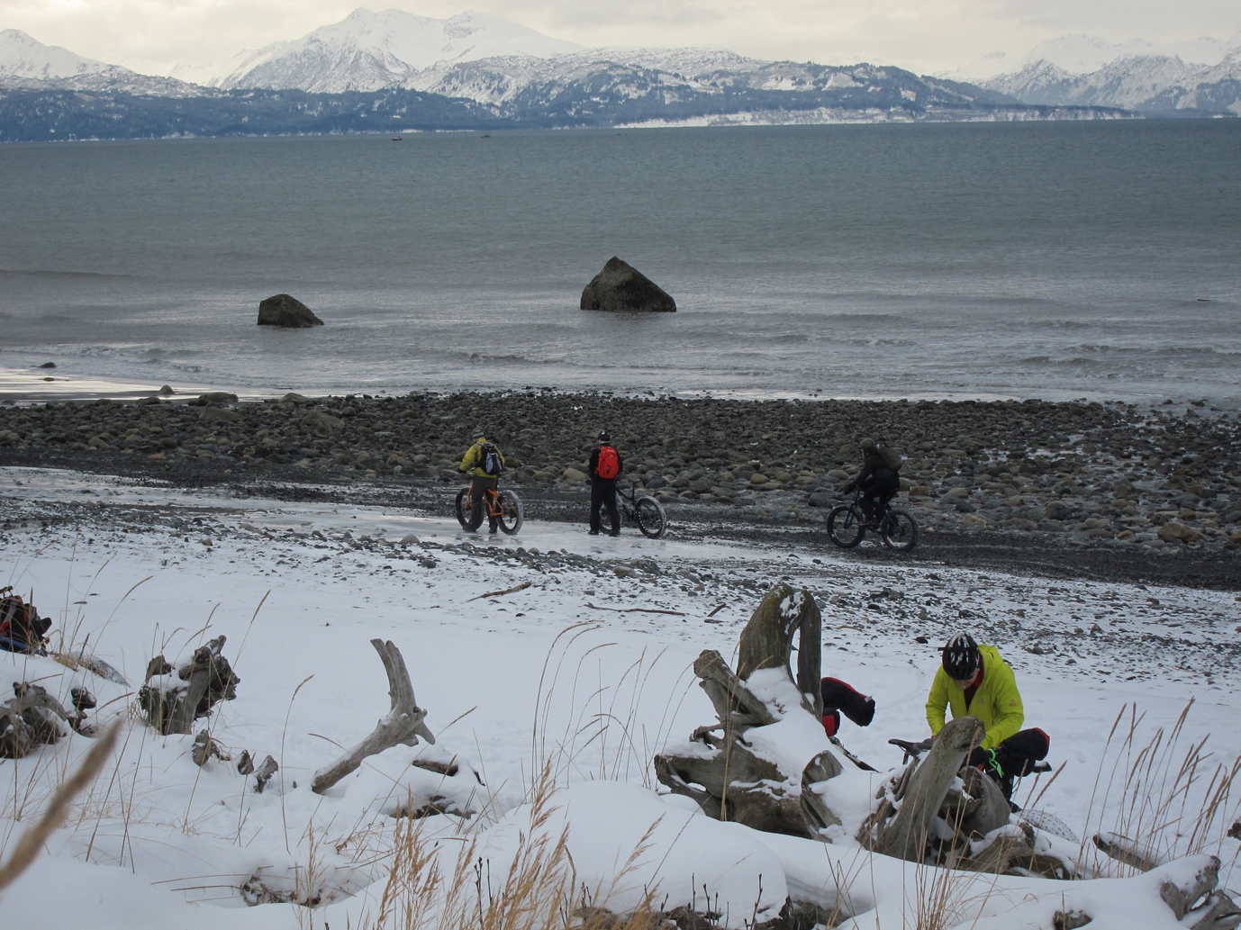 Participants in last weekend’s Big Fat Bike Fest enjoy a ride and camaraderie at Bishop’s Beach. Funds raised from the festival will go into an educational bike safety campaign.-Photo by Aryn Young