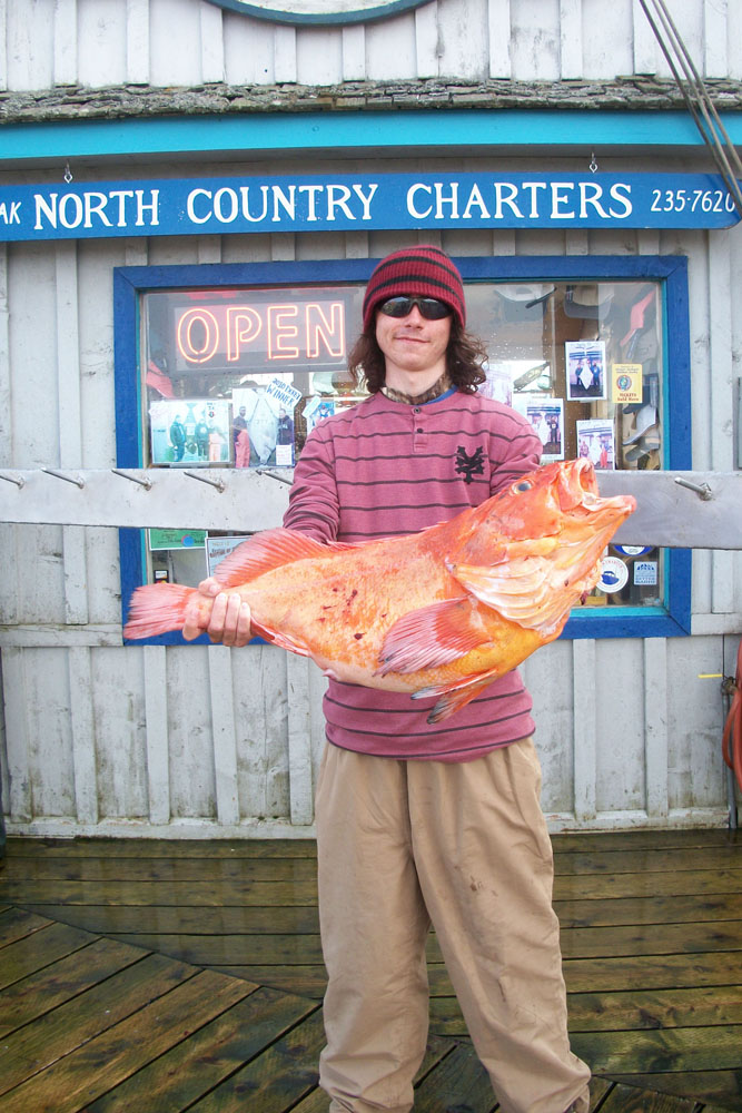 Walter Spanton shows off a yelloweye he caught July 21 while fishing with Capt. Eric Lehm of North Country Charters.-Photo provided