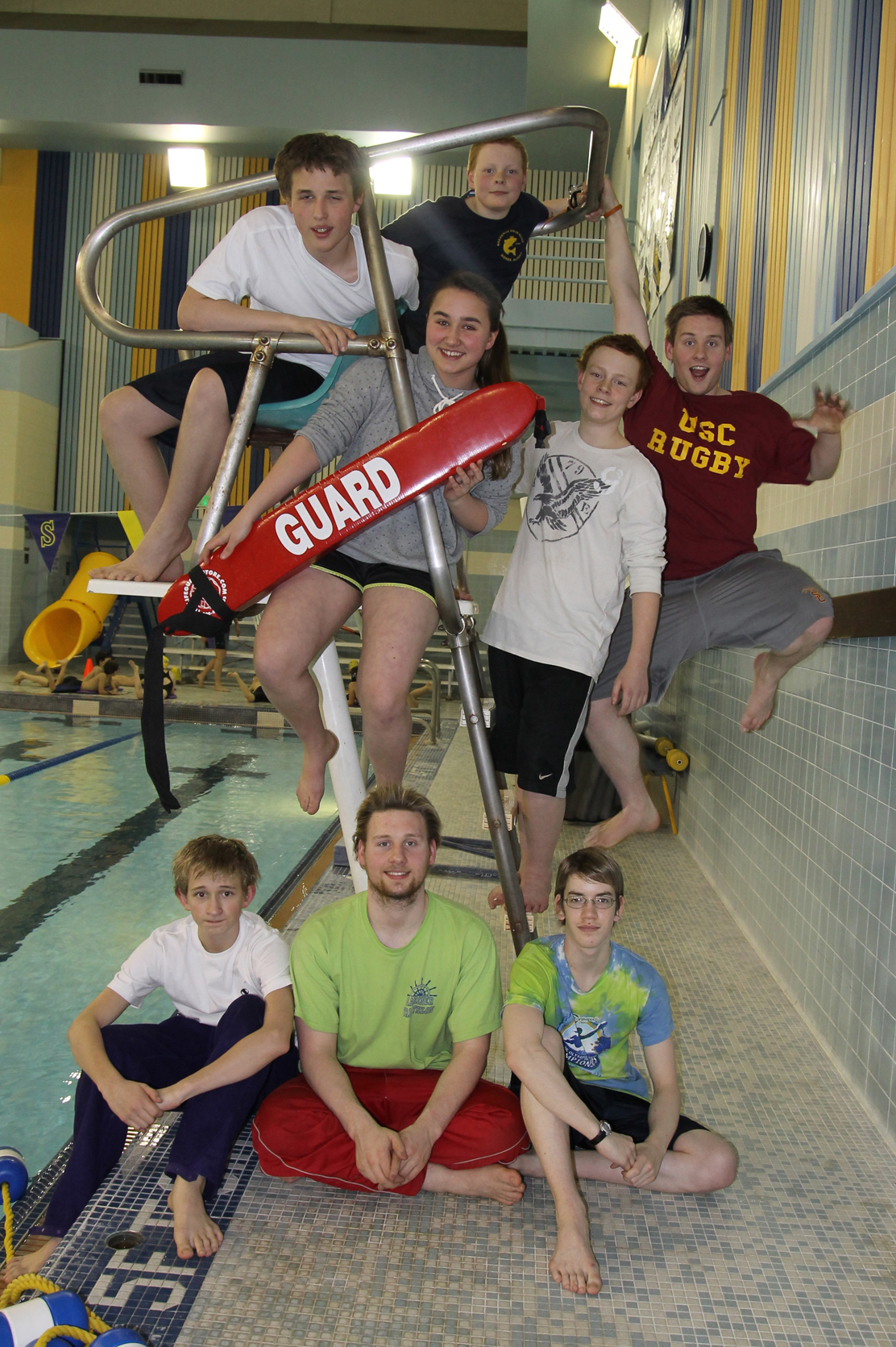 Junior Olympics athletes, clockwise from top left, are Remi Nagle, Theodore Castellani, Lauren Kuhns, Leo Castellani, Mark Nagle, Cyrus Cowan, James Nagle and Griffin Downey. Not pictured are Clayton Ardnt and Emmett Wilkinson.-Photo provided