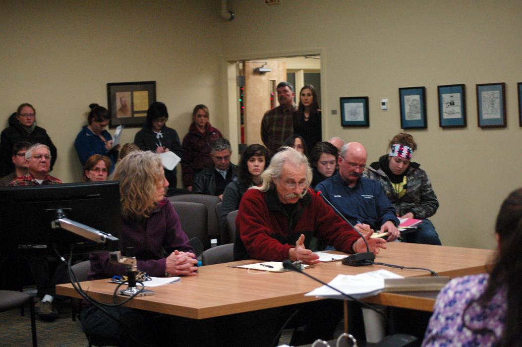 Charles Crampton testifies on the proposed sales tax changes at Monday’s Homer City Council meeting.-Photo by Michael Armstrong, Homer News