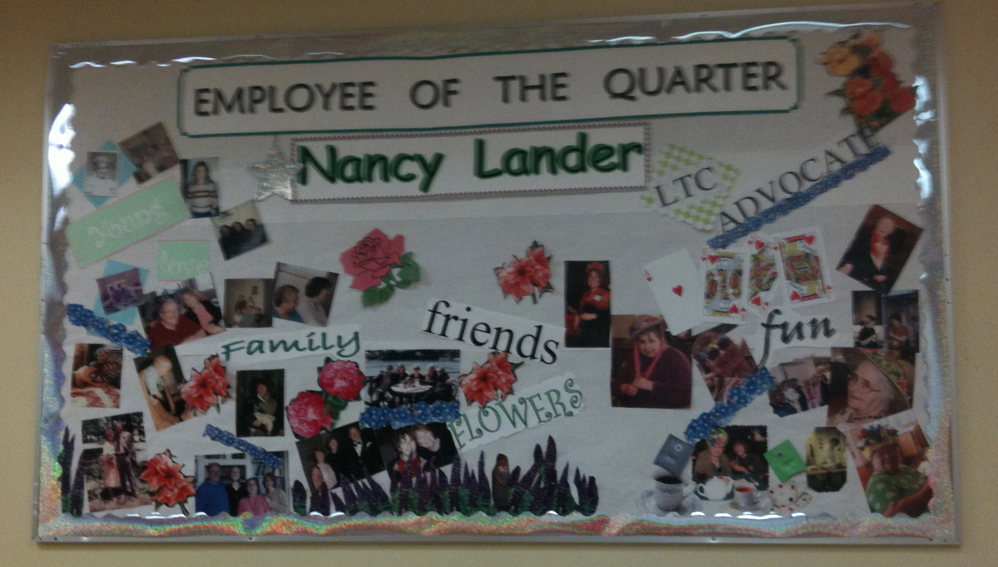 Retiring Long Term Care Unit social worker Nancy Lander is honored as South Peninsula Hospital’s “employee of the quarter.”-Photo by McKibben Jackinsky, Homer News