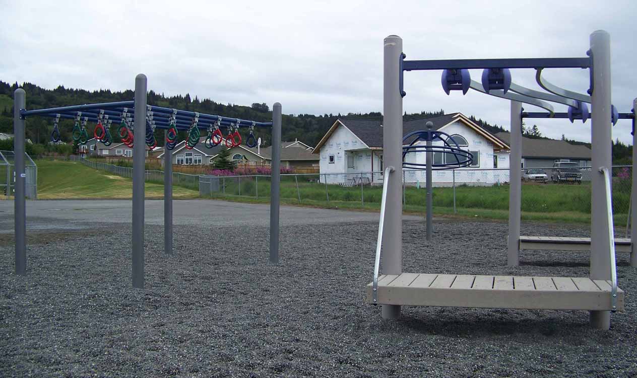 New playground equipment awaits students at West Homer Elementary School.-Photo by McKIbben Jackinsky, Homer News