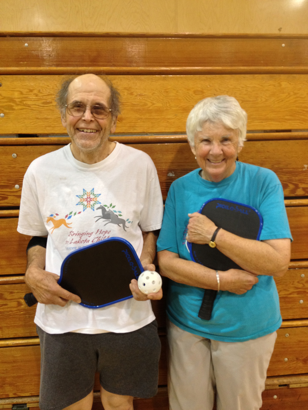 Doug Dodd and Kathy Hill scored a gold medal in the mixed double Pickleball competition during the 11th annual Alaska International Senior Games.-Photo by Shannon Reid