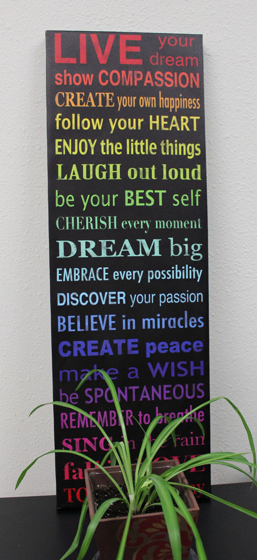 Room decorations offer words to live by.-Photo by McKibben Jackinsky, Homer News