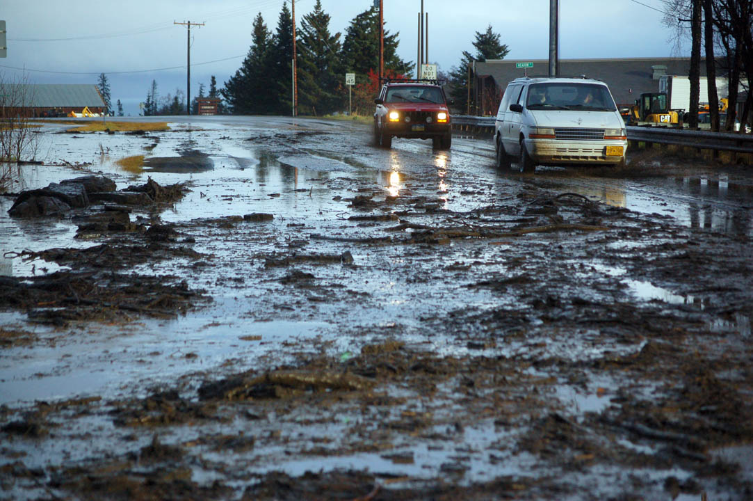 Heavy rains cause Homer mudslides