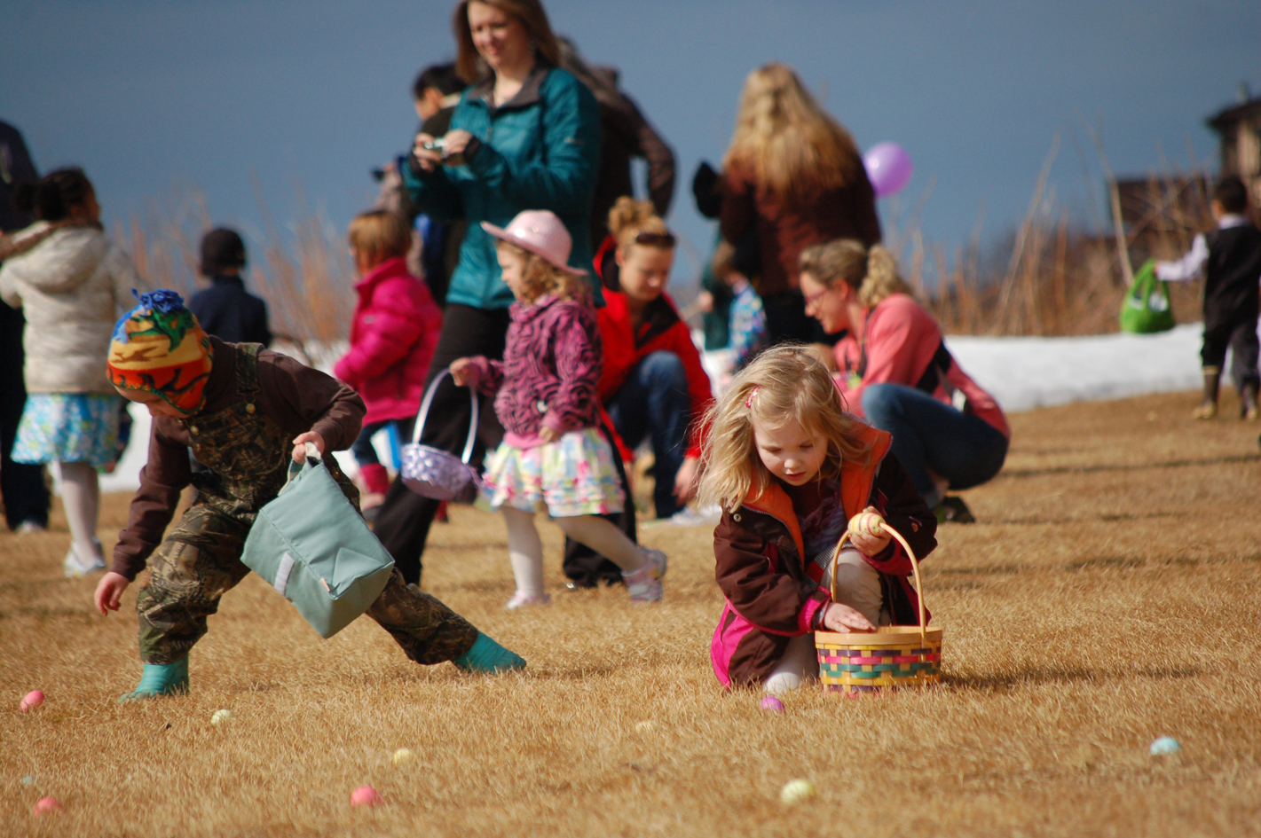 Children hunt for Easter eggs at the Homer Elks Lodge 2012 Easter festivities.-Photo by Michael Armstrong, Homer News