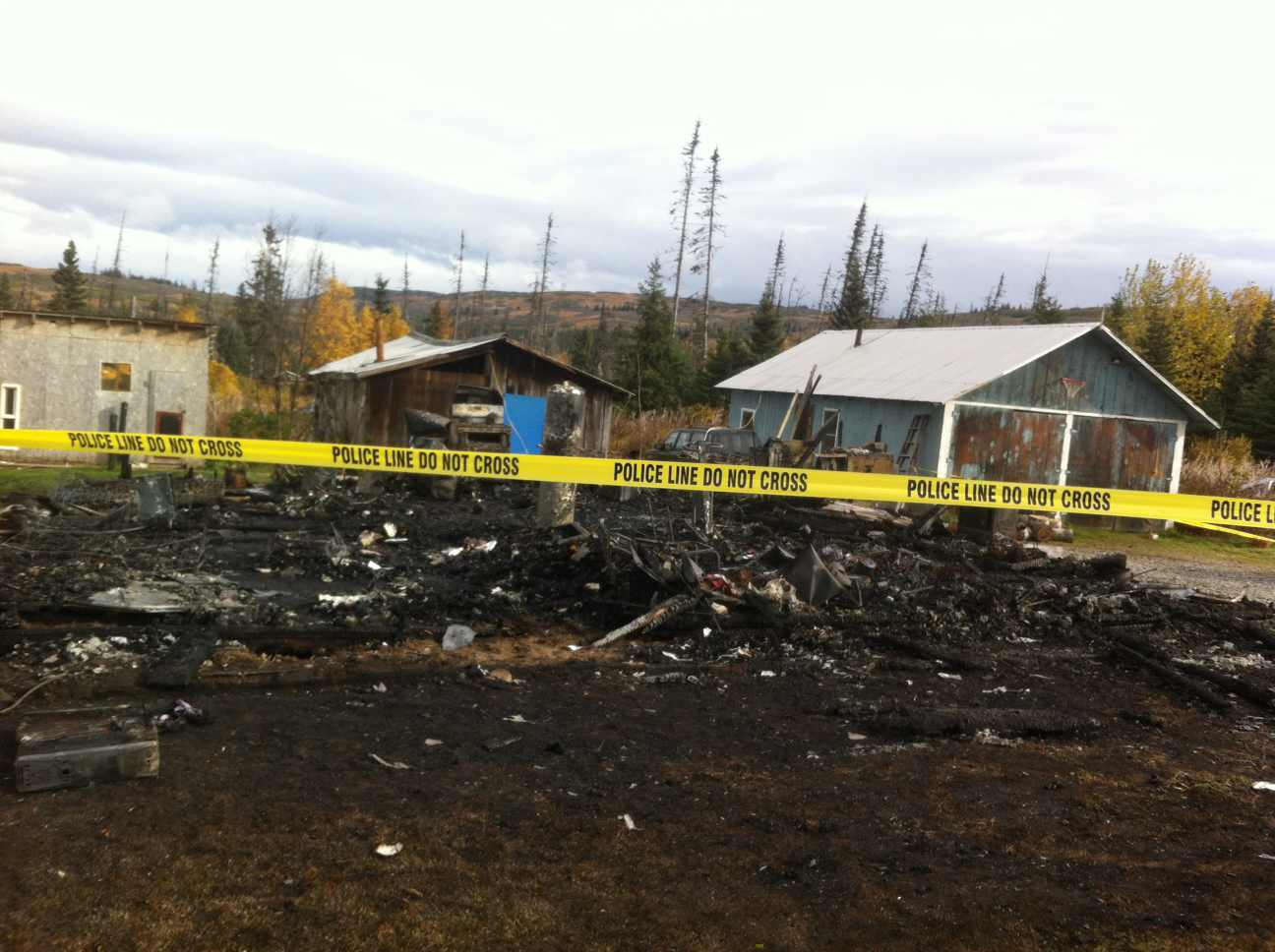The remains of a Nikolaevsk home burned to the ground in a fatal fire on the morning of Oct. 3-Photo provided, Alaska State Troopers
