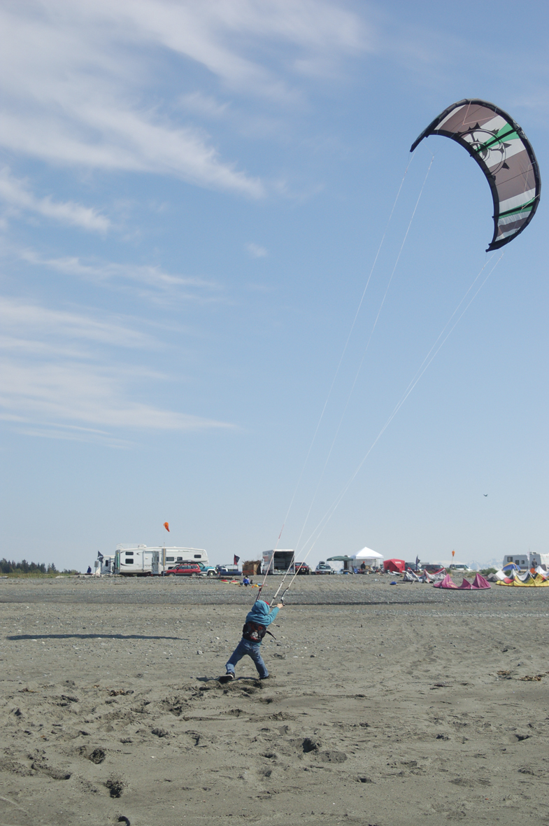 Taylor Carlos flies a kite.-Photo by Michael Armstrong, Homer News