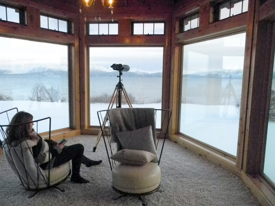 An observation room at Second Star has a view of Kachemak Bay. The house was the site of the Homer Chamber of Commerce and Visitor Center’s After Hours event on Thursday.      -Photo by Michael Armstrong, Homer News