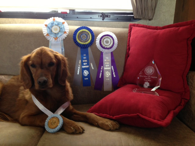 Gracie poses with her awards.-Photos provided