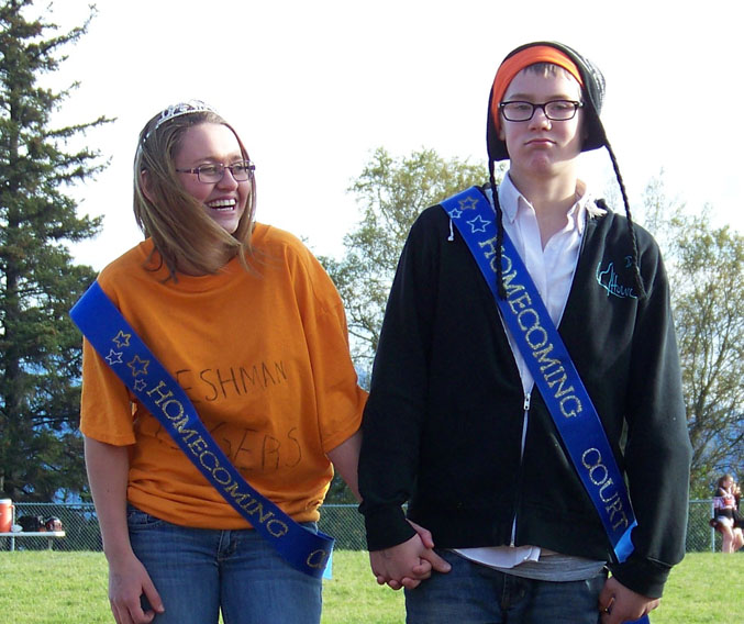 Freshman Homecoming Queen and King are Sydney Lee, left, and Quinn Alward.-Photos by McKibben Jackinsky, Homer News