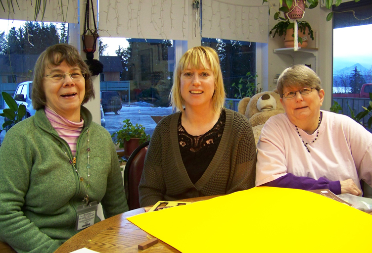 From left, Pam Hoker, Vanessa Bale and Mary Jo Gates prepare for a six-week support group for caregivers of loved ones with dementia that begins Feb. 14.