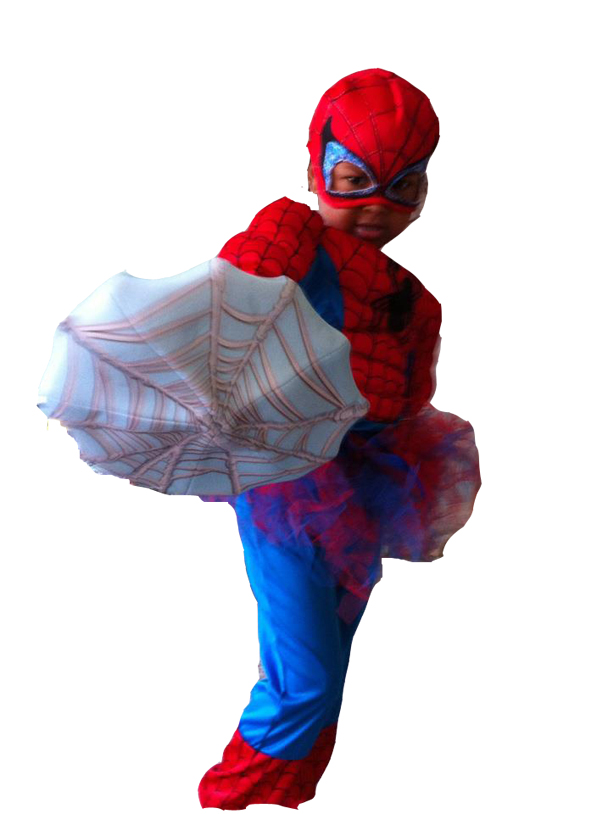 Jaelynn Thompson in a Spiderman costume made by her grandma, Dawn Cabana.-Photo provided