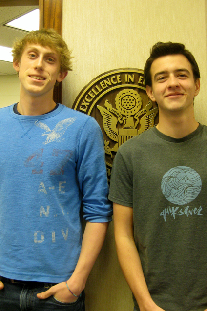Sam Reinert, left, and Dylan Faulkner were among the 1.5 milion high school students to take the  2011 PSAT.-Photo provided